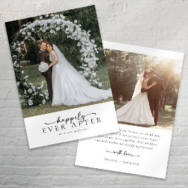 Elegante Script Romantic Foto Wedding Dankeskarte