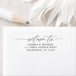 Elegante Script Romantic Wedding Rücksendeadresse