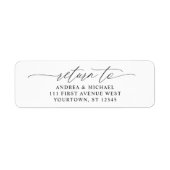 Elegante Script Romantic Wedding Rücksendeadresse (Vorne)