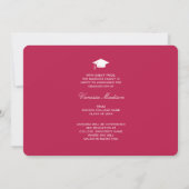 Elegante Script-Rosa-Blume | Modernes Foto Grad Ankündigung (Rückseite)