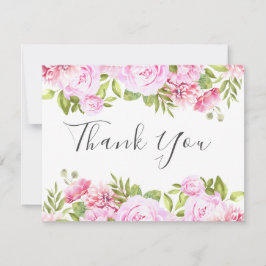 Elegante Script Rose Garden Business - Danke, dass Dankeskarte