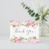 Elegante Script Rose Garden Business - Danke, dass Dankeskarte (Stehend Vorderseite)