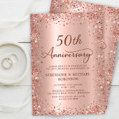 Elegante Script-Rose Gold 50. Hochzeitstag Einladung