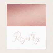 Elegante Script Rose Gold Foil Geschenkkarte Visitenkarten (Außenseite Aufgefaltet)