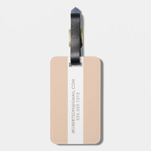 Elegante Script-Rose Gold Gepäckanhänger (Rückseite vertikal)