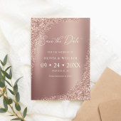 Elegante Script-Rose Gold-Hochzeit speichern Sie d Save The Date