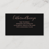 Elegante Script-Rose Gold Nail Kundenloyalty Visitenkarte (Rückseite)