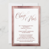 Elegante Script-Rose Gold Postponed Wedding Card Einladung (Vorderseite)