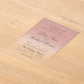 Elegante Script-Rose Pink Gradient Wedding Acryleinladungen (Ablage )