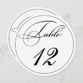 Elegante Script Round-Tischnummer-Cards Einladung (Vorne/Hinten)