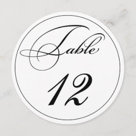 Elegante Script Round-Tischnummer-Cards Einladung