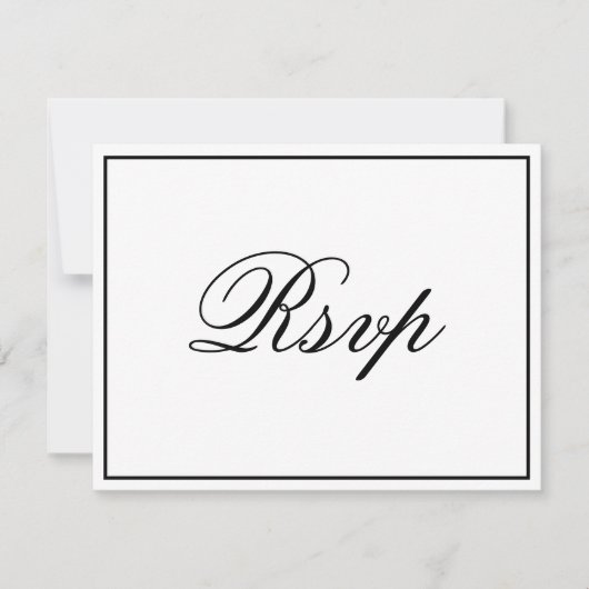 Elegante Script-RSVP-Karte (Vorderseite)