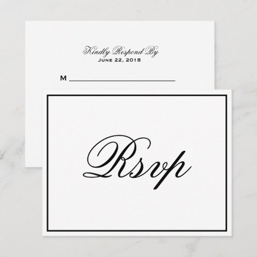 Elegante Script-RSVP-Karte (Vorne/Hinten)