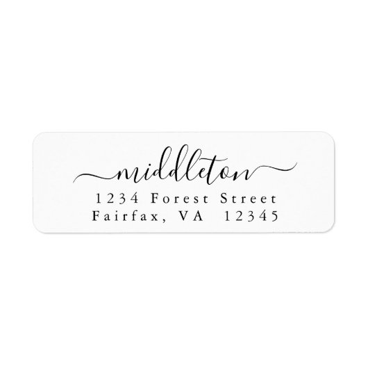 Elegante Script-Rücksendeadresse (Vorne)