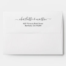 Elegante Script-Rücksendeadresse Hochzeit
