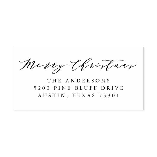 Elegante Script-Rücksendeadresse Rubber-Briefmarke Gummistempel (Prägung)