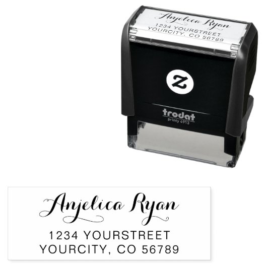 Elegante Script-Rücksendeadresse Selbstfarbige Bri Permastempel (Beispiel)