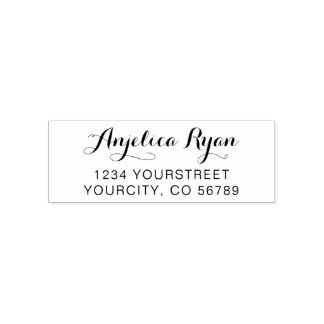 Elegante Script-Rücksendeadresse Selbstfarbige Bri Permastempel
