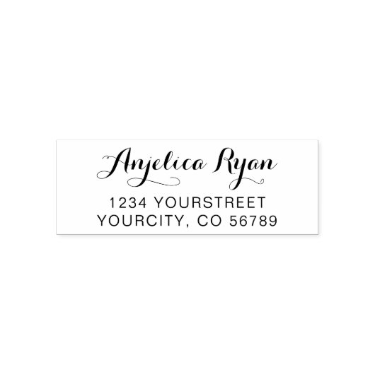 Elegante Script-Rücksendeadresse Selbstfarbige Bri Permastempel (Design)