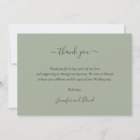 Elegante Script Sage Green Dankeschön Card