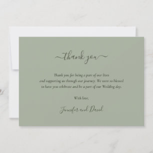 Elegante Script Sage Green Dankeschön Card Dankeskarte