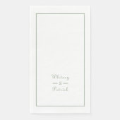 Elegante Script Sage Green Wedding Couple Formal Serviette (Vorderseite)