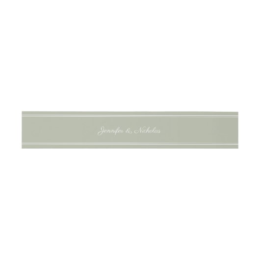 Elegante Script Sage Green Wedding Einladungsbanderole (Flach)