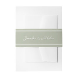 Elegante Script Sage Green Wedding Einladungsbanderole