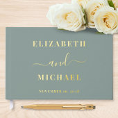 Elegante Script Sage Green Wedding Gästebuch