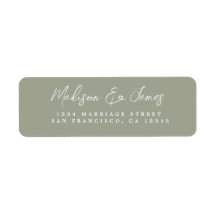 Elegante Script Sage Green Wedding Rücksendeadress