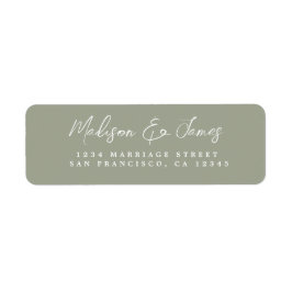 Elegante Script Sage Green Wedding Rücksendeadress