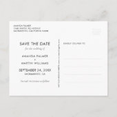 Elegante Script-Sage Grüne Hochzeit speichern das Ankündigungspostkarte (Rückseite)