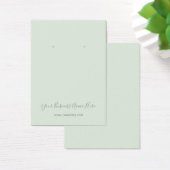 Elegante Script Sage Mint Green Earring Card (Schreibtisch)