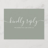 Elegante Script Sage Song Request UAWG Postcard Einladungspostkarte (Vorderseite)