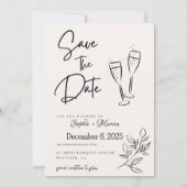 Elegante Script Save-the-Date-Ankündigungskarte Save The Date (Vorderseite)
