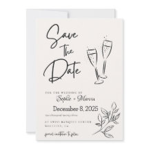 Elegante Script Save-the-Date-Ankündigungskarte