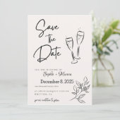 Elegante Script Save-the-Date-Ankündigungskarte Save The Date (Stehend Vorderseite)