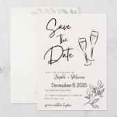 Elegante Script Save-the-Date-Ankündigungskarte Save The Date (Vorne/Hinten)