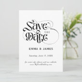 Elegante Script Save the Date Card (Stehend Vorderseite)