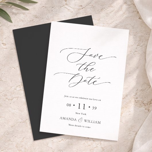 Elegante Script Save the Date Card Einladung