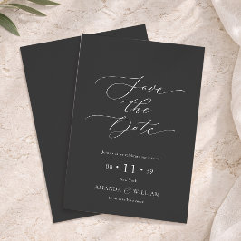Elegante Script Save the Date Card Einladung