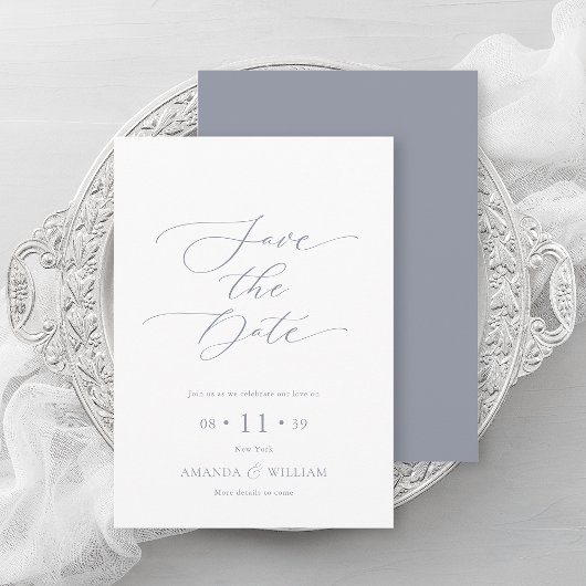 Elegante Script Save the Date Card Einladung