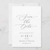 Elegante Script Save the Date Card Einladung (Vorderseite)