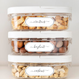 Elegante Script Scallop Frame Kitchen Pantry Label