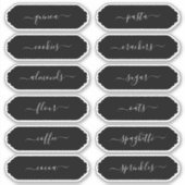 Elegante Script Scallop Frame Kitchen Pantry Label (Vorderseite)