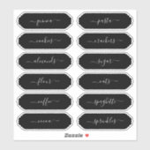 Elegante Script Scallop Frame Kitchen Pantry Label (Blatt)