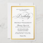 Elegante Script-Schnörkel Gold Fiftieth Birthday Einladung (Vorderseite)