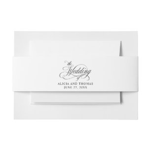 Elegante Script-Schnörkel Hochzeit Einladungsbanderole