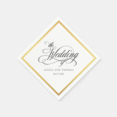 Elegante Script-Schnörkel Hochzeit Serviette (Ecke)