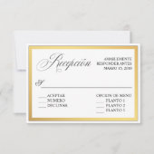 Elegante Script-Schnörkel Hochzeit spanischer UAWG Einladung (Vorderseite)